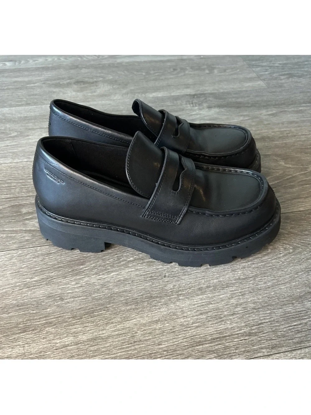 Vagabond Shoemakers Cosmo 2.0 Black Leather Platform Loafers US 10
